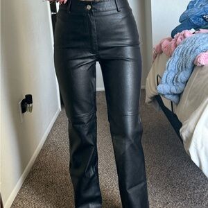 Princess Polly Black Straight Leg Pants